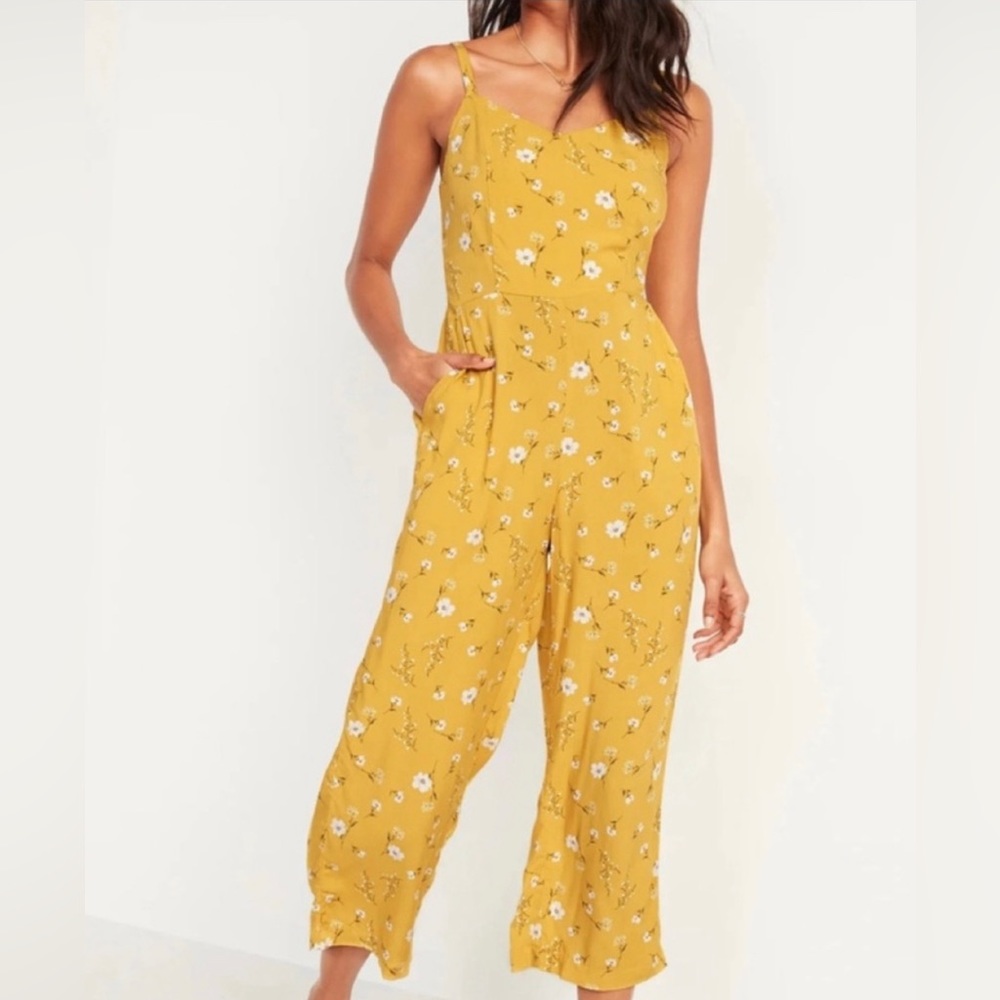 Yellow floral jumpsuit